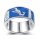 Ring mit Borkumer Motiven, 925er Sterling Silber, blau emailliert 60