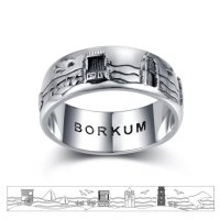 Borkum Ring, 925er Sterling Silber, oxidiert 52